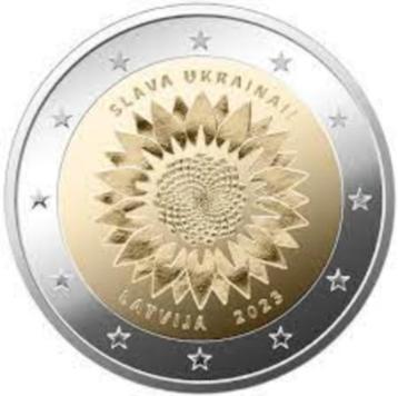 2 euros Lettonie 2023 'Tournesol ukrainien'