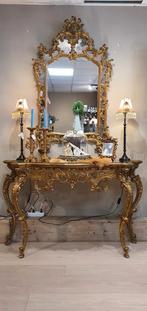 Prachtige Louis XV Rococo Spiegel met Sidetable, Antiek en Kunst, Verzenden