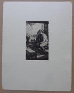 JAAK GORUS / ZITTENDE DOCKER / ZW-W ETS / 32x25cm / SIG, Antiek en Kunst, Ophalen of Verzenden
