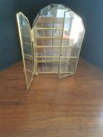 petite vitrine en verre/cuivre - 20 H x 12 L x 7 P, Ophalen