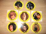 8 autocollants ronds jaunes Musiciens et chanteurs Joepie, Enlèvement ou Envoi, Neuf, Autres types