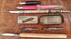 Plumes anciennes + porte-plumes + 1 accessoire vintage, Verzenden, Gebruikt, Overige typen, Overige merken