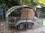 Ijzeren tuinpoort met zijhekkens., Tuin en Terras, Tuinhekken en Hekwerk, Ophalen, Gebruikt, IJzer, Sierhekwerk