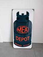 Plaque émaillée Dépôt MEA - bouteille de gaz - Emrec Eemnes, Utilisé, Enlèvement ou Envoi, Panneau publicitaire