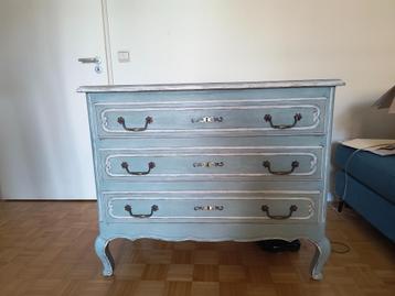 Commode en bois peint vert clair avec 3 tiroirs, 3 ou 4 tiroirs, Moins de 100 cm, 100 à 150 cm, Enlèvement