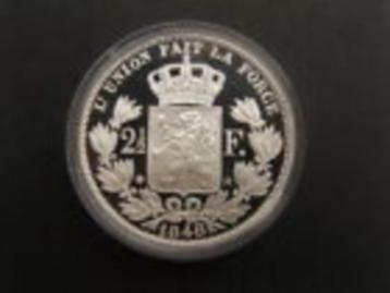 Belgique : 2,5 francs 1848 FR en argent (ÉPREUVE) + MEDAILLE, Monnaie en vrac, Argent, Argent, Envoi