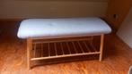 Bankje JYSK grijze stof en bamboe, Ophalen, Zo goed als nieuw, Hout