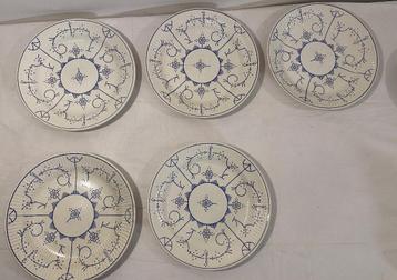 5 Assiettes plates Copenhagen par Royal Boch La Louvière dia