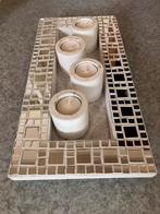 Fait maison avec des morceaux de mosaïque, miroir., Crème, Bois, Enlèvement, Utilisé