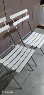 Retro stoelen, ijzer en  pvc, 2 stuks., Gebruikt, Metaal, Ophalen