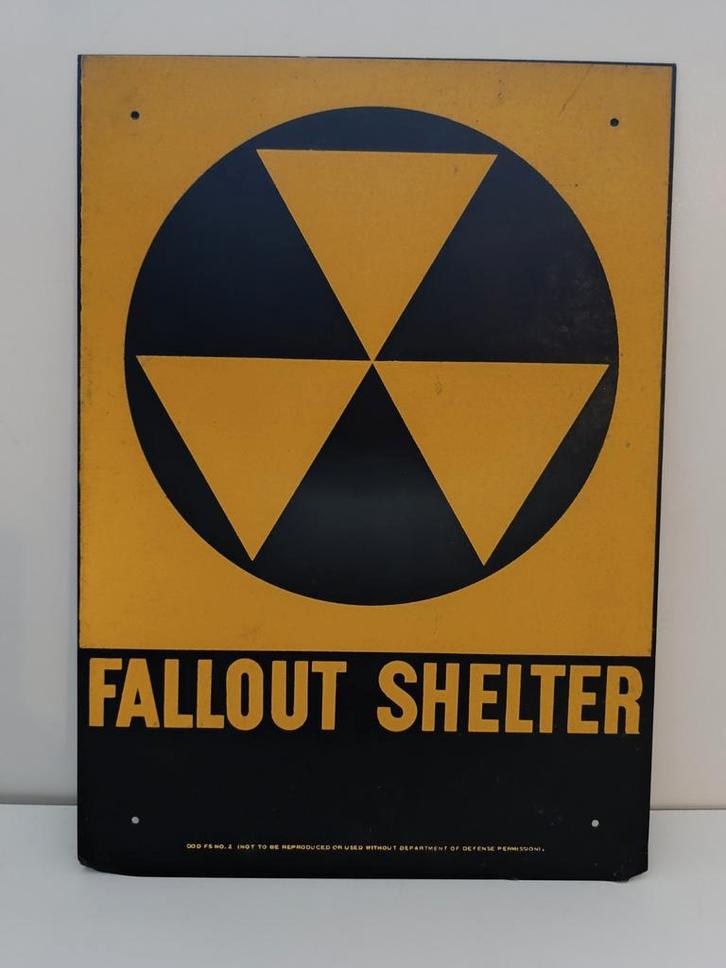 Plaque Vintage USA année 60 / Fallout Shelter, Collections, Marques & Objets publicitaires, Utilisé, Enlèvement ou Envoi
