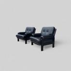 Set zwarte vintage fauteuils, Ophalen, Zo goed als nieuw