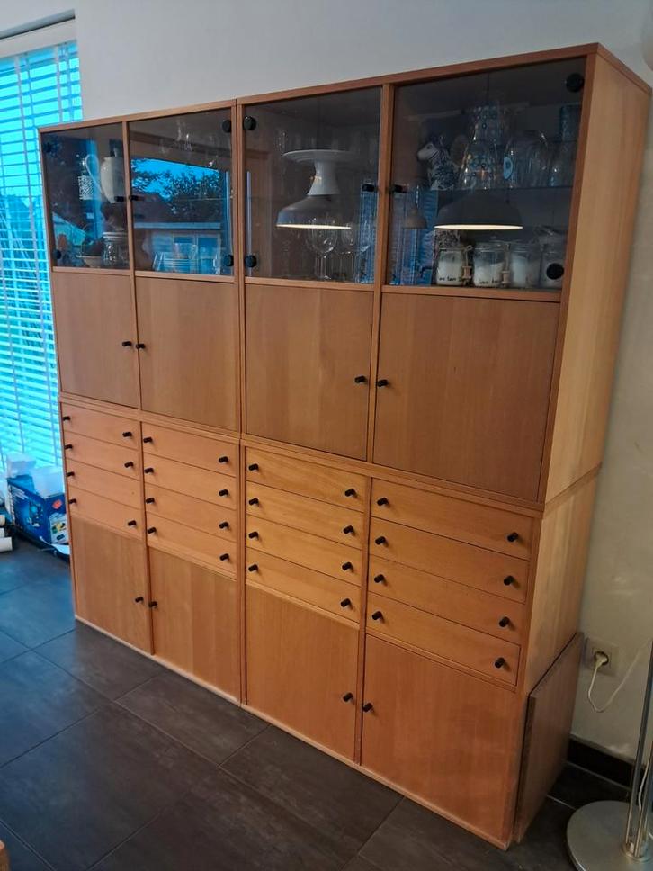Ikea Akrobat vintage wandkast beukenhout, zeer goed, Huis en Inrichting, Kasten | Boekenkasten, Gebruikt, Overige houtsoorten