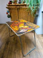 Vintage opvouwbare picknick /campingtafel met bloemendeco, Ophalen