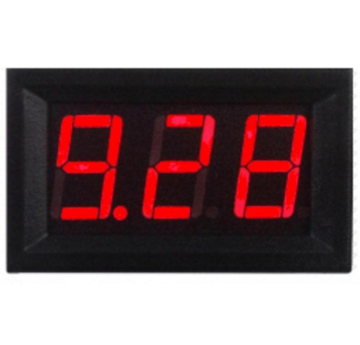 Spanningsmeter Voltmeter Inbouw/Opdek 4,5 V - 30 V LED Rood, Hobby en Vrije tijd, Elektronica-componenten, Nieuw, Ophalen of Verzenden