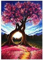Diamond Painting - Ronde Steentjes - Boom - 40 x 30 Cm, Ophalen of Verzenden, Nieuw, Knutselwerk