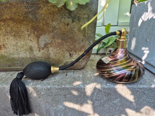 Italiaanse Murano zwart glas Aventurijn kunstglas parfumfles, Antiek en Kunst, Antiek | Glaswerk en Kristal, Ophalen of Verzenden
