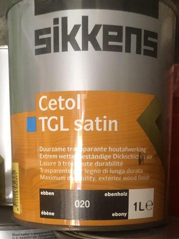 sikkens Cetol TGL satin ébène - en pot de 1ltr - 5 pots disp disponible aux enchères