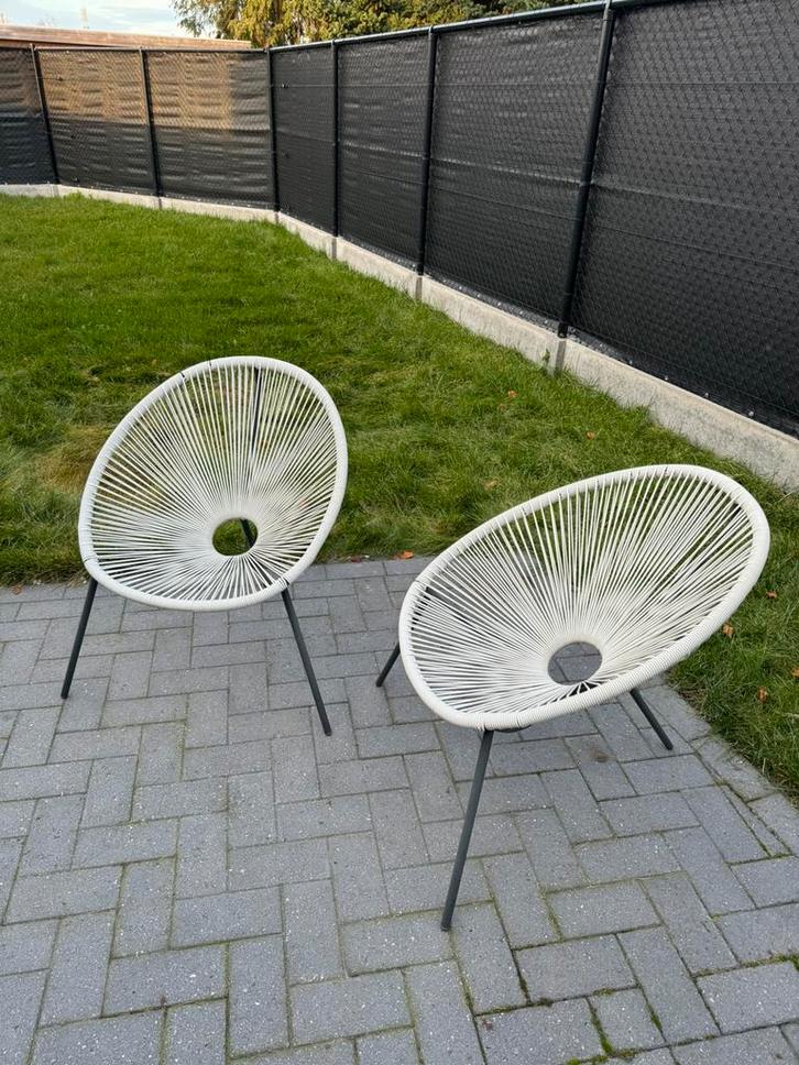 Tuinzetels – €15 voor twee, zeer goede staat!, Tuin en Terras, Tuinstoelen, Zo goed als nieuw, Ophalen