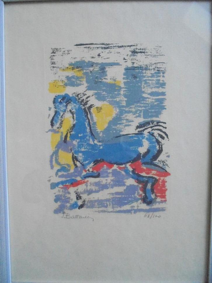 Irene Battaille  Litho  Paard, Antiek en Kunst, Kunst | Litho's en Zeefdrukken, Verzenden