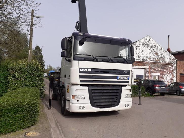 xf105 daf hiab 244 ep5, Auto's, Vrachtwagens, Bedrijf, DAF, Diesel, Euro 5, 2 deurs, Automaat, Wit, Achterwielaandrijving, Ophalen