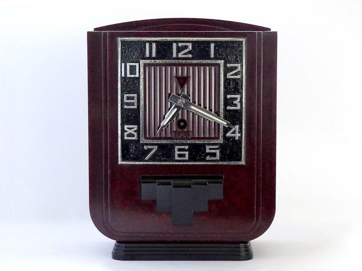 Grote Bakeliet Art Deco Jaz Klok, Antiek en Kunst, Antiek | Klokken, Verzenden