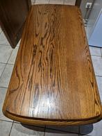 Eiken salontafel met 2 krantenbakken, Huis en Inrichting, Tafels | Salontafels, Ophalen, Gebruikt, 100 tot 150 cm, 50 tot 75 cm