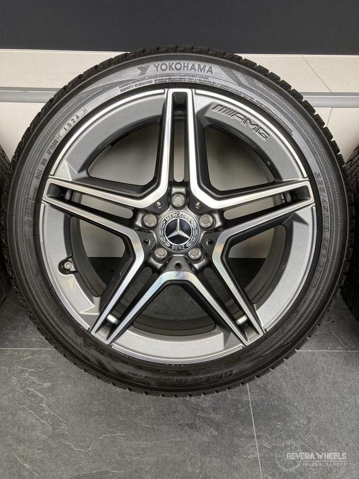 18” originele Mercedes C W205 AMG velgen winterbanden 5x112, Auto-onderdelen, Banden en Velgen, Banden en Velgen, Winterbanden