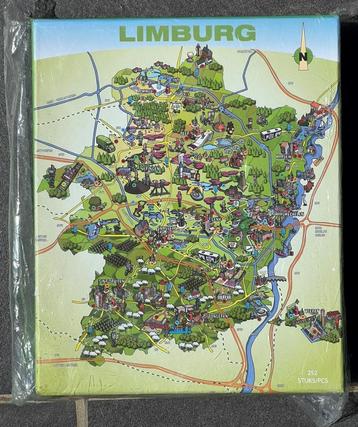 Puzzel Toeristische kaart Limburg 252 stukjes beschikbaar voor biedingen