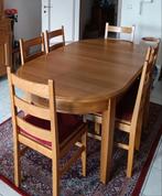 Table en chaîne massif + 6 chaises, Ophalen, Zo goed als nieuw