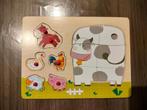 Houten legpuzzel boerderij dieren, Ophalen, Gebruikt, 10 tot 50 stukjes, Van hout