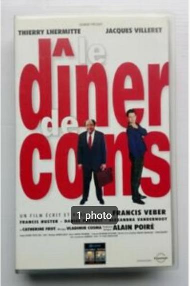 VHS "Le dîner de cons", CD & DVD, VHS | Film, Comme neuf, Comédie, Tous les âges, Enlèvement ou Envoi
