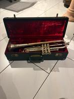 Antieke trompet V. Cauwelaert Bruxelles – originele koffer, Muziek en Instrumenten, Blaasinstrumenten | Trompetten, Ophalen, Gebruikt