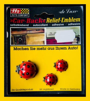 VINTAGE !  3 Lieveheersbeestjes Car-Back Relief-Emblem beschikbaar voor biedingen