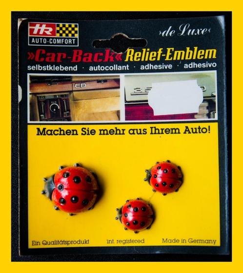 VINTAGE !  3 Lieveheersbeestjes Car-Back Relief-Emblem, Verzamelen, Automerken, Motoren en Formule 1, Verzenden