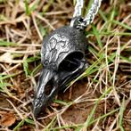 Viking kraai skull hanger, Overige materialen, Verzenden, Nieuw, Zilver