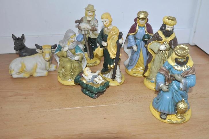 Personnages crèche de Noel 20cm lot de 9 pièces anciennes, Diversen, Kerst, Gebruikt, Ophalen of Verzenden