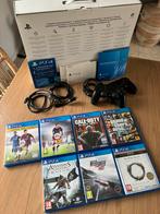 Playstation 4 met 2 controllers en 7 games, Ophalen, Met games, Met 2 controllers, Zo goed als nieuw