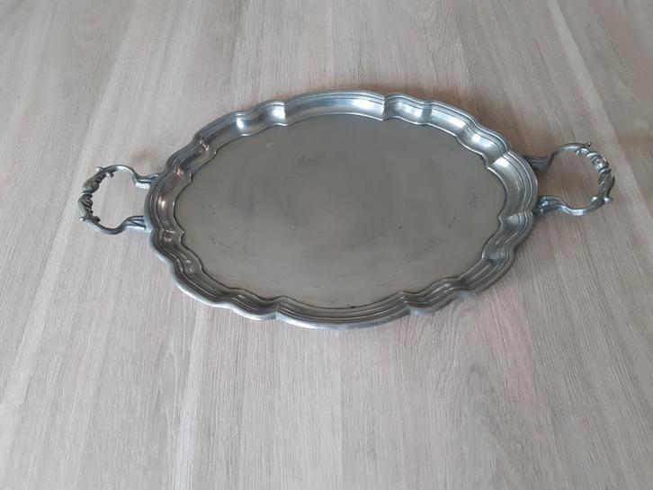 Ovale tinnen dienblad, Antiek en Kunst, Antiek | Tin, Ophalen