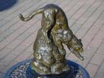 Bronzen beeld van een panter gesigneerd Barye, Antiek en Kunst, Ophalen, Brons