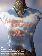 Grifflin - T-U bedrukte blauwe crop top met tie-dye, Gedragen, Blauw, Ophalen of Verzenden, Korte mouw