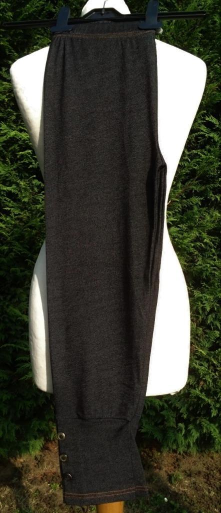 stretch legging 3 4e bijna zwart oranje stiksel motief jeans, Kleding | Dames, Leggings, Maillots en Panty's, Nieuw, Legging, Zwart