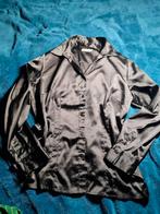 Zwarte satijnachtige blouse maat 38, Kleding | Dames, Ophalen of Verzenden, Gedragen, Maat 38/40 (M)
