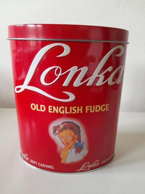 Vintage blik Lonka - Old English Fudge, Verzamelen, Blikken, Zo goed als nieuw, Koffie, Ophalen of Verzenden