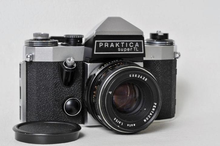 Praktica Super TL + Pentacon 50mm 1.8 objectief, Audio, Tv en Foto, Fotocamera's Analoog, Gebruikt, Spiegelreflex, Ophalen of Verzenden
