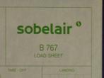 Sabena Sobelair Document Load Sheet B767 July1995, Nieuw, Ophalen of Verzenden