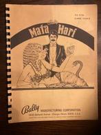 BALLY MATA HARI  MANUEL AVEC SCHÉMA, Collections, Enlèvement ou Envoi, Bally, Flipper (jeu), Comme neuf