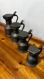 Set van 4 tinnen kan peltrato 95%, Ophalen of Verzenden