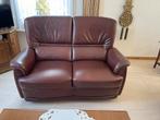 comfortabel 2-zits bankstel van echt leder, Huis en Inrichting, Zetels | Zetels, Ophalen, Zo goed als nieuw