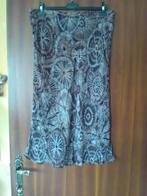 Yjessica C&A F/B 4 Zwartbruine lange rok met stretch en bloe, Kleding | Dames, Rokken, Zwart, Maat 46/48 (XL) of groter, Ophalen of Verzenden